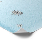 シルバーポスター付きスパークルライトブルーグリッター ポスター (角)