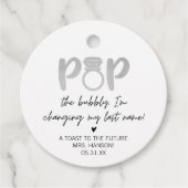 シルバーポップ・アートのリングや輪ザバブリーメッセージカード フェイバータグ (正面)