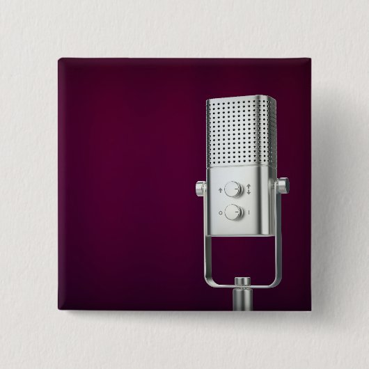 シルバーマイク 缶バッジ (正面)