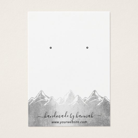 シルバーマウンテンズスカイライン手作りイヤリングディスプレイ (正面)