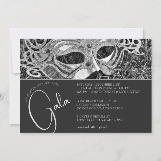 シルバーマスカレードガラ招待状 招待状 (正面)