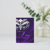 シルバーマスカレードパープルジュエリドテーブルプレイスカード プレイスカード (スタンド正面)