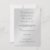 シルバーマスカレードブルージェウェルドRSVP招待状 出欠カード (裏面)