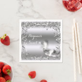 シルバーマスカレードマスクエレガントボール誕生日パーティー スタンダードカクテルナプキン (インサイチュ)