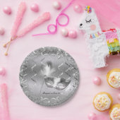 シルバーマスカレードマスクエレガントボール誕生日パーティー ペーパープレート (パーティー)