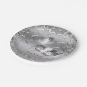 シルバーマスカレードマスクエレガントボール誕生日パーティー ペーパープレート (アングル)