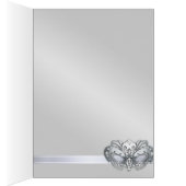 シルバーマスカレード紫色のテーブル番号カード (内側 (右))