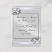 シルバーマスカレード赤い宝石で飾られたテーブルプレイスカード プレイスカード (裏面)