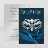 シルバーマスカレード ブルージュエル RSVP 招待状 (正面/裏面)
