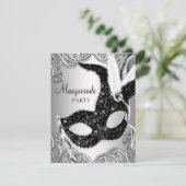 シルバーマスクとブラックマスクマスクの仮装パーティー 招待状 (スタンド正面)