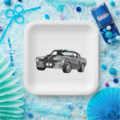 シルバーマッスルカー ペーパープレート (パーティー)