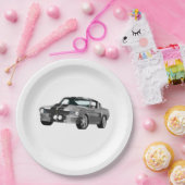 シルバーマッスルカー ペーパープレート (パーティー)
