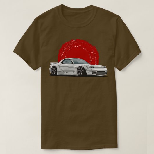 シルバーマツダRX7 fd Tシャツ (デザイン正面)