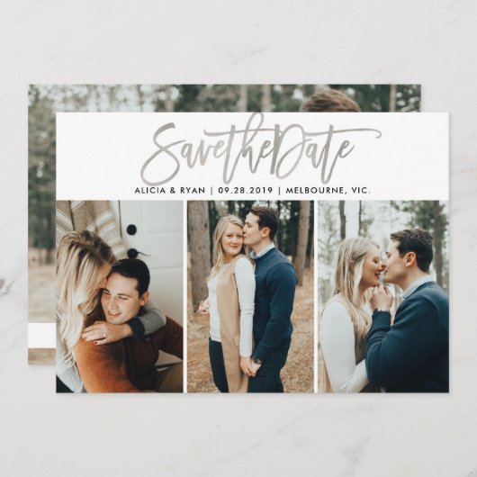 シルバーマルチフォトは日付を保存 セーブザデート (正面/裏面)