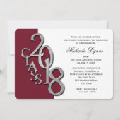 シルバーマルーン 2018 フォト 卒業式 招待状 (裏面)