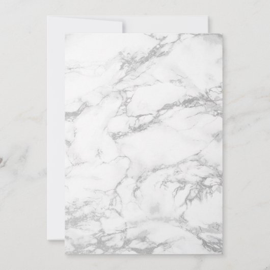 シルバーマーブルアールデコ幾何学的石板結婚ズ 招待状 (裏面)