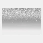 シルバーマーブルグラムグリッターシャンデリア ラッピングペーパーシート (正面3)