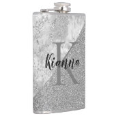 シルバーマーブルシルバーグリッターモノグラエレガントム フラスク (右)