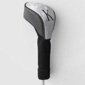 シルバーマーブルシルバーグリッターモノグラムモダン ゴルフヘッドカバー (アングル)