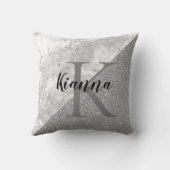 シルバーマーブルシルバーグリッターモノグラム クッション (裏面)