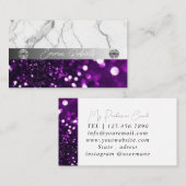 シルバーマーブルパープルダイヤモンドコーチ名刺 名刺 (正面/裏面)