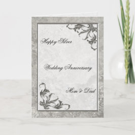 シルバーマーブル 25周年 結婚記念日 カード