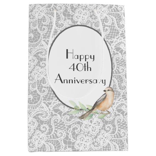 シルバーミディアム抱き枕40周年記念レース ミディアムペーパーバッグ (正面)