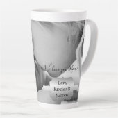 シルバーミニマリストフォトマザーズデイラテマグカップ カフェラテマグ (右アングル)