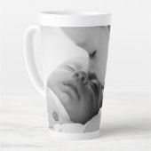 シルバーミニマリストフォトマザーズデイラテマグカップ カフェラテマグ (左アングル)