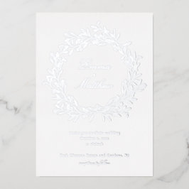 シルバーミニマリストボホフローラガーデン 箔招待状