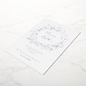 シルバーミニマリストボホフローラガーデン 箔招待状 (回転した状態)