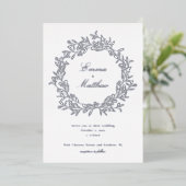 シルバーミニマリストボホフローラガーデン 箔招待状 (立ち正面)