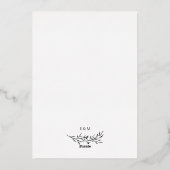 シルバーミニマリストボホフローラガーデン 箔招待状 (裏面)