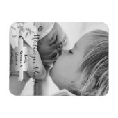 シルバーミニマリスト写真母の日の磁石 マグネット (横)