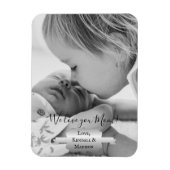 シルバーミニマリスト写真母の日の磁石 マグネット (縦)