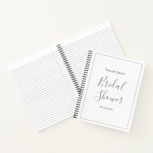 シルバーミニマリスト赤ちゃんシャワーギフトログ ノートブック (内部)