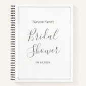 シルバーミニマリスト赤ちゃんシャワーギフトログ ノートブック (正面)