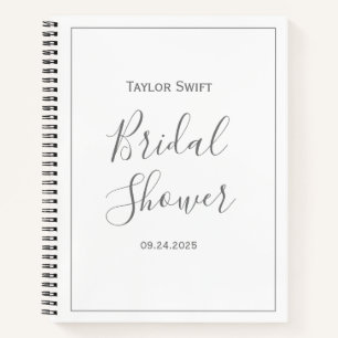 シルバーミニマリスト赤ちゃんシャワーギフトログ ノートブック