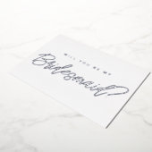 シルバーミニマルは僕の花嫁の申し出を頼む 箔招待状 (回転した状態)