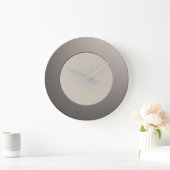 シルバーミニマルフレームの任意の色（数字なし） ラージ壁時計 (ホーム)