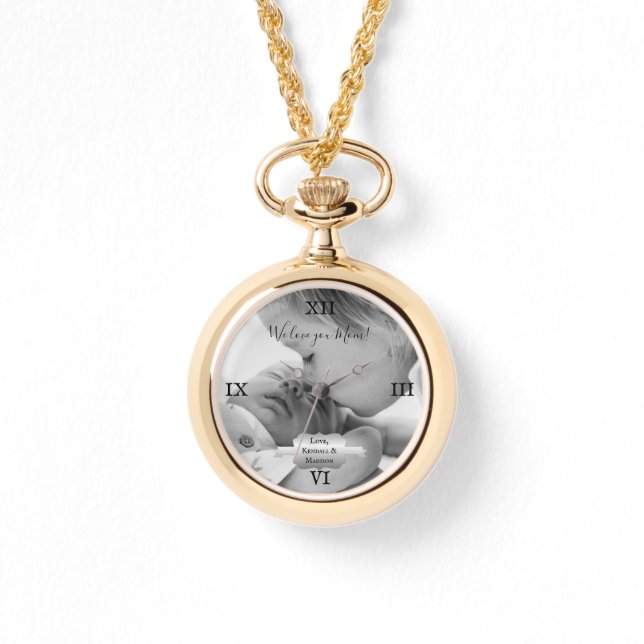 シルバーミニマル写真母の日の腕時計 腕時計 (正面)