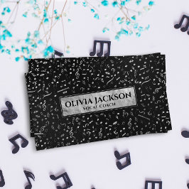 シルバーミュージックノートパターン 名刺