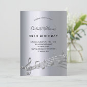 シルバーミュージックノート誕生日 招待状 (スタンド正面)