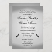 シルバーミュージック結婚のテーマ招待状 招待状 (正面/裏面)