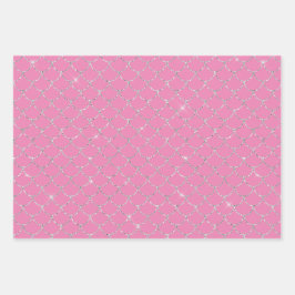 シルバーミントアクアピンクマーメイド ラッピングペーパーシート