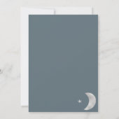 シルバームーンスターズ青い水の色の写真ベビー誕生 案内状 (裏面)