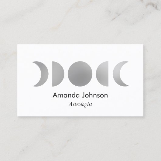 シルバームーンフェイズアストロロジーヨガホリスティックヒーラー 名刺 (正面)