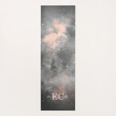 シルバームーンフェイズピンク&グレー銀河系ヨガマット ヨガマット (裏面)