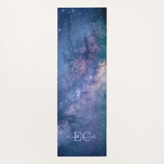 シルバームーンフェーズパープル銀河系ヨガマット ヨガマット (裏面)
