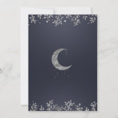 シルバームーン ブルー ボタニカル ブライダルシャワー 招待状 (裏面)